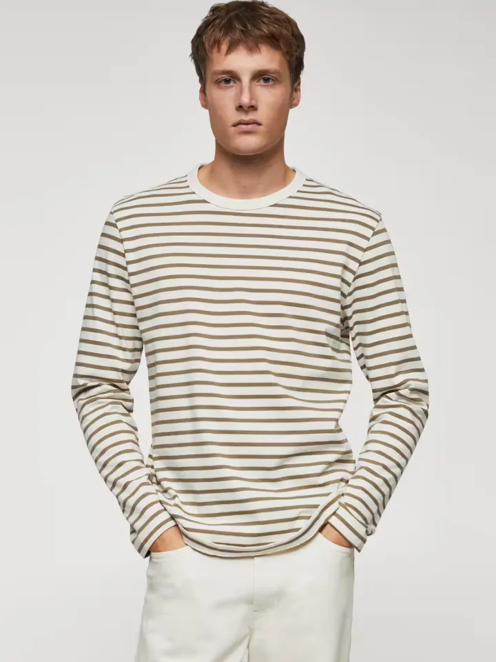 تی‌شرت آستین بلند راه راه